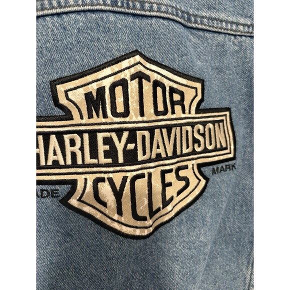 Mens Harley Davidson Jean Jacket Size Med  100% Cotton - Picture 3 of 4